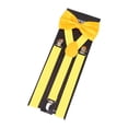 thumbnail image 4 of Bunblic Bretelles pour Hommes Ensemble Nœud Papillon Forme Y Bretelles Réglables pour Jeans Cosplay Fête Jaune, 4 of 8