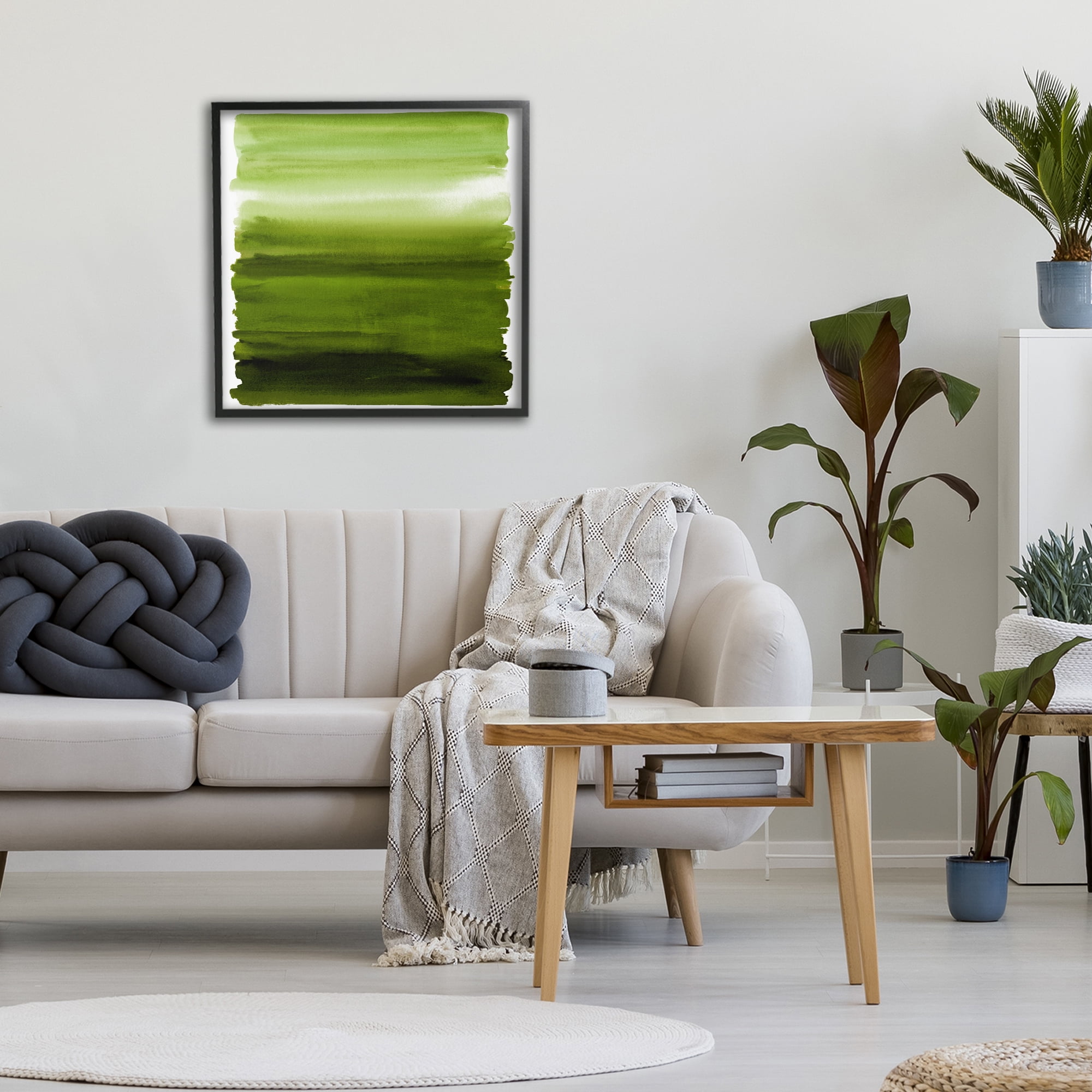 Stupell Industries Earthy Green Ombre Black Framed Giclee Art, design by Allie Corbin