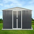 thumbnail image 7 of Waterproof Storage Shed 10FTx8FT, Metal Steel Outdoor Bike Storage with  Aluminum Alloy Frame,Waterproof Garden Tool House Shed for Backyard Lawn Patio, Grey, 7 of 7