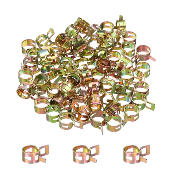 Uxcell ID 15mm 5/8inch Clips de manguera de combustible, abrazaderas de tubo, abrazadera de resorte, abrazadera de aire de baja presión, paquete de 20 (oro rosa), 1/2 pulgada 70