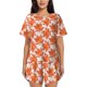 thumbnail image 1 of Balery Maple Leaves A Conjunto de Pijama para Mujer con Estampado, Dos Piezas de Manga Corta y Shorts, Ropa de Dormir Suave con Cuello Redondo y Bolsillos-Medium, 1 of 6