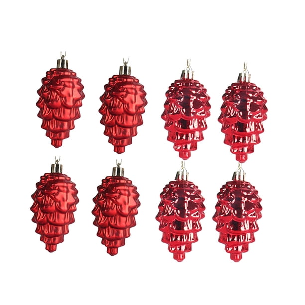 Adornos de cono de pino BLESIY decoración navideña Colgante rojo