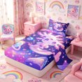 thumbnail image 2 of Meiyoeat Cosmic Kawaii Axolotl Twin Sheets 3pcs, Whimsical Galaxy Planet Pattern Bedding, Purple Pink, 2 of 6