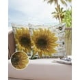 thumbnail image 6 of Watercolor Sunflowers Outdoor Pillow Covers Set of 2, Farm Honey Bee Butterfly Decorative Waterproof Throw Pillowcase Vintage Wood Planks Cotton Linen Soft Cozy Cushion Cover Pillowsham 16x16In, 6 of 6