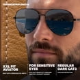 thumbnail image 6 of GRINDERPUNCH XL XXL Aviator Sunglasses for Men Big Head Oversized Polarized - Black, 6 of 10
