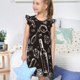 thumbnail image 4 of Balery Wine Seamless Camisón de princesa para niñas, pijama de algodón con mangas abullonadas, suave y bonito.-Small, 4 of 6