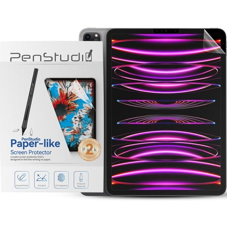 Penstudio Paper-Feel Screen Protector for iPad Air 4/5 & iPad Pro 11” 1/2/3/4, Anti-Glare Matte Film for Drawing & Note-Taking, Paper-like Texture, Anti-Fingerprint, Fast Response