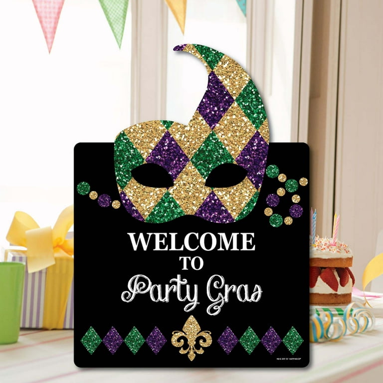 Big Dot of Happiness Mardi Gras - Party Decorations - Masquerade Party  Welcome Yard Sign 