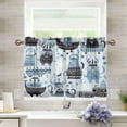 thumbnail image 5 of FREEAMG 24 Inch Length Kitchen Curtains Vikings Ship 2 Panels Half Window Sheer Curtains Rod Pocket Farmhouse Short Drapes for Bathroom Cafe Basement, 5 of 5