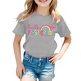 thumbnail image 2 of Boys & Girls Crew Neck Short Sleeve T-Shirts,Comfortable Breathable Casual Tops for Daily Back-to-School Outfits, 2 of 4
