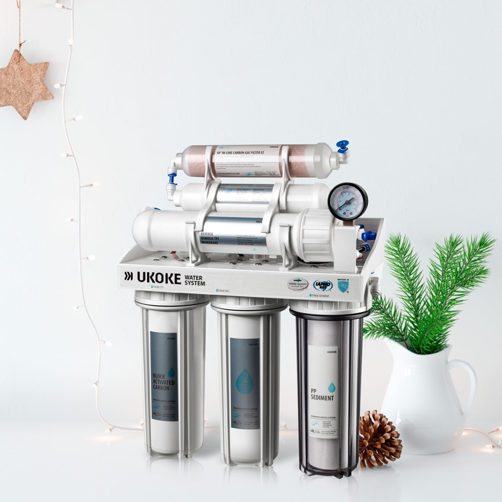 Carry doden flauw Ukoke 6 Stages Reverse Osmosis, Water Filtration System, 75 GPD -  Walmart.com