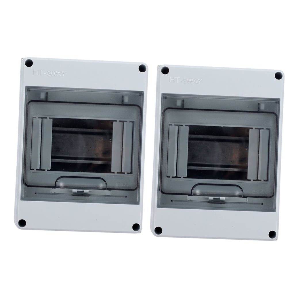 ELAYARD 2-Pack White Weatherproof Electrical Distribution Box with Protective Breaker Panel for Safe Circuit Management