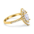 thumbnail image 2 of Yellow Tone, Simulated Cubic Zirconia Size-5 Halo Marquise Art Deco Engagement Wedding Bridal Ring 925 Sterling Silver, 2 of 7