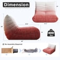 thumbnail image 5 of WHGBJA Adults Comfy and Soft Knitted Fabric Togo Sofa and Lounge Bean Bag Chair, Gradient White+Pink, 5 of 5
