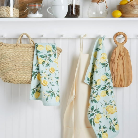 Martha Stewart Lemon Whimsy Cotton Kitchen Towel Set, 2 Piece
