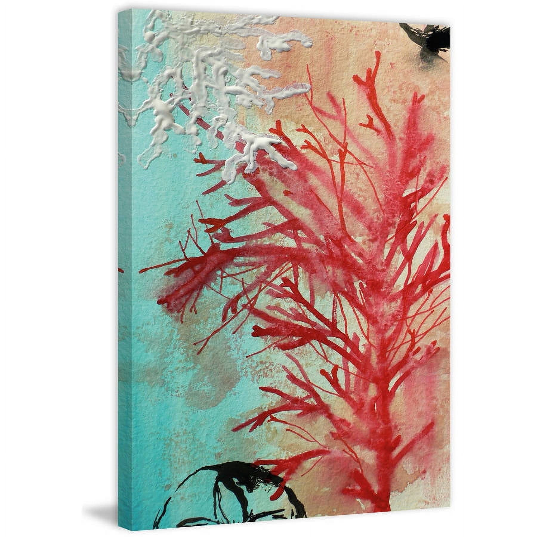 Marmont Hill "Red Coral" by Christine Lindstrom Painting Print on Wrapped Canvas