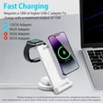 thumbnail image 3 of Wireless Charger Stand, 3 in 1 Wireless Charging Station for iphone,Fast Charger for iPhone 16 15 14 13 12 11 Pro Max/X /XS & for Apple Watch,Charging Dock for AirPods,White, 3 of 10