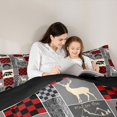 thumbnail image 5 of Homewish Western Wildlife Reindeer Queen Comforter Set, Woodland Animal Bedding Sets, Grey Red Rustic Farmhouse Reversible Bedding Comforter Set, Ultra Soft Bedroom Decor, 3pcs, 5 of 8