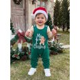 thumbnail image 4 of RUINIXCW Baby Boy Christmas Outfits Rompers Letter Embroidery Overalls Pants and Hat, 4 of 8