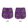 thumbnail image 3 of Salouo cat skeletons and flowers Print Women's 2 in 1 Running Shorts Double-Layer Shorts Athletic Workout Gym Yoga Shorts Running Shorts for Women-Large, 3 of 7