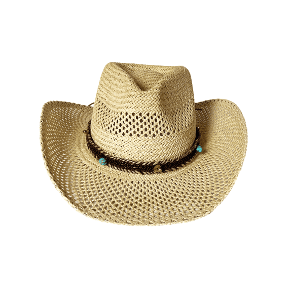 LZLER Straw Cowboy Hat for Women Men Woven Western Cowgirl Hat Sunshade Beach Hat