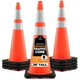thumbnail image 2 of Xpose Safety 36 Inch Orange Traffic Cones with 6" & 4" Collars, 8-Pack - Multipurpose PVC Plastic Safety Cone for Parking, Soccer, Caution, Kids and Construction, 2 of 8