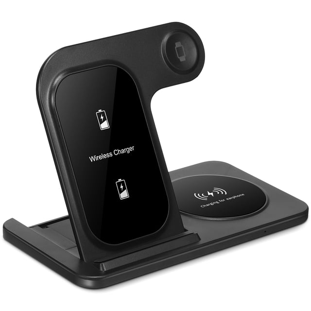 Cargador inalámbrico 3 en 1 estación de carga plegable para teléfono inalámbrico