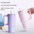 thumbnail image 4 of Stainless Steel Straw Thermal Insulation Cup Outdoor Portable 30 Oz，40oz Cup with Handle Large Ice Cup, 4 of 12