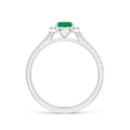 thumbnail image 2 of ANGARA Natural Oval Emerald Halo Ring with Diamond Accents in 14K White Gold for Women (Size-7x5mm) | May Birthstone, Birthday, Anniversary, Jewelry Gift for Women | Natural Emerald Ring, 2 of 10