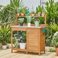 thumbnail image 3 of Renwick Outdoor Garden Potting Bench with Cabinet & Open Shelf, Wood, 3 of 10