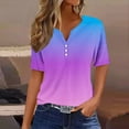 thumbnail image 1 of mfyjkho Tops De Tallas Grandes, Camiseta Holgada Con Cuello En V Y Botones Para Mujer, Sin Posicionamiento Tops Para Mujer S, 1 of 6
