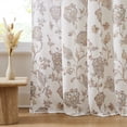 thumbnail image 3 of Exultantex European Floral Grommet Curtain 52x84 Inch, Semi-Sheer Terracotta Red, 3 of 5