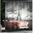thumbnail image 4 of Ambesonne Paris Shower Curtain, Vintage Car and Eiffel, 69"Wx70"L, Grey Red, 4 of 5