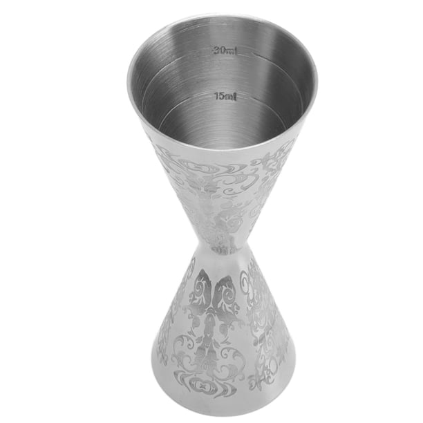 Bartending Jiggers, Acero inoxidable BartendingMeasures Jigger Bellamento Grabado 30 ml 45 ml de Doble Cabeza Ergonómica para la Barra de Hogar