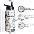 thumbnail image 3 of 32oz Math Teacher Gift Water Bottle - Insulated Stainless Steel Tumbler with Straw & Flip Lid, Travel Cup for Teacher Appreciation - Unisex Gift for Men & Women, 3 of 6