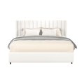 thumbnail image 4 of Mikeor Furniture Anda Patented 2-Drawers Storage Bed Queen Size Ivory Boucle Upholstered Platform Bed, Tufted Headboard, Wooden Slat Mattress Support, No Box Spring Needed C4B197, 4 of 7