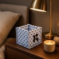 thumbnail image 5 of Dongrere Polka Dot Storage Basket Quilted Fabric Square Makeup Basket Cosmetic Organizer for Women Bathroom Use, 5.5 Inch, Blue, 5 of 7