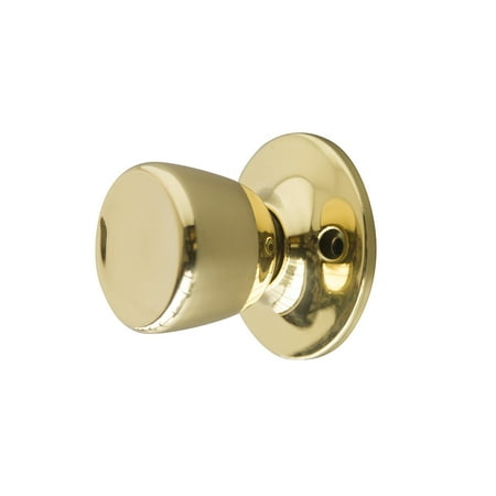 Vibrant Polished Brass Finish - Design House 728287 Terrace Reversible Dummy Door Knob, Polished Brass Finish