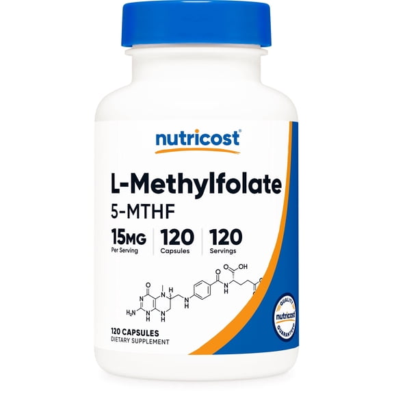 Nutricost L-Methylfolate 15mg, 120 Capsules (5-MTHF) - Vegan, Non-GMO, Gluten Free