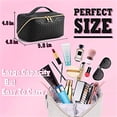 thumbnail image 6 of Large Capacity Travel Makeup Bag Waterproof PU Leather Cosmetic Bags for Women Portable Cosmetic Travel Bag With Handle and Divider Flat Makeup Bag Organizer, 6 of 6