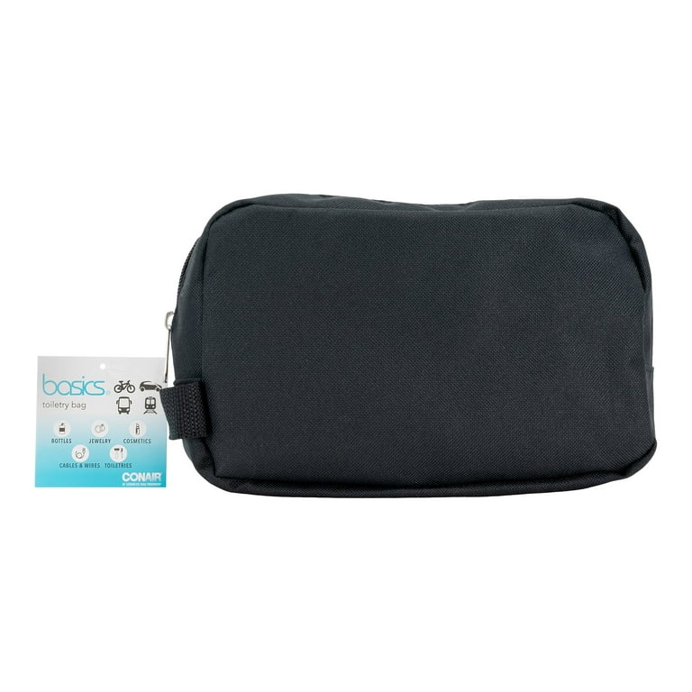 basics travel toiletry bag (2 pack) Basics Black Toiletry Bag with Webbed Handle