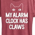 thumbnail image 3 of Instant Message - My Alarm Clock Has Claws - Women's Short Sleeve Graphic T-Shirt, 3 of 6