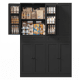 thumbnail image 7 of Homfa 70.8'' Tall Kitchen Pantry Storage Cabinet with Door Racks & Drawers, Modern 8 Doors Food Pantry Cabinet for Dining Room, Living Room, Black, 7 of 7