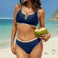 thumbnail image 1 of Split Body Swimsuit For Women Bikini Color Matching Slim Beach Swimsuit For Women Swimsuit For Women Lap Swimming Suit for Women Two Piece Swimsuit Shorts Swimsuit Cover Ups for Women plus Size 2x, 1 of 4