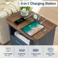 thumbnail image 4 of Barara King 22" Night Stand with Charging Station & 2 Drawers, Modern Fluted Design End Table for Bedroom, with Open Storage, Blue, 4 of 10