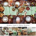 thumbnail image 5 of St. Patricks Day Table Runner 13x48 Inches Long Green Clover Hat Runner for Table Green White Stripe Table Runners Cotton Linen Dresser Scarf for Kitchen Coffee Dining Spring Holiday Party Decor, 5 of 6