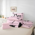 thumbnail image 6 of Feelyou Black Pink Bow-tie Twin Bedding Sets 7-Piece for Kid, Butterfly Knot Princess Bedding Comforter Set, Watercolor Bowknot Reversible Sheet Sets, Microfiber Bedroom Decor, 6 of 8