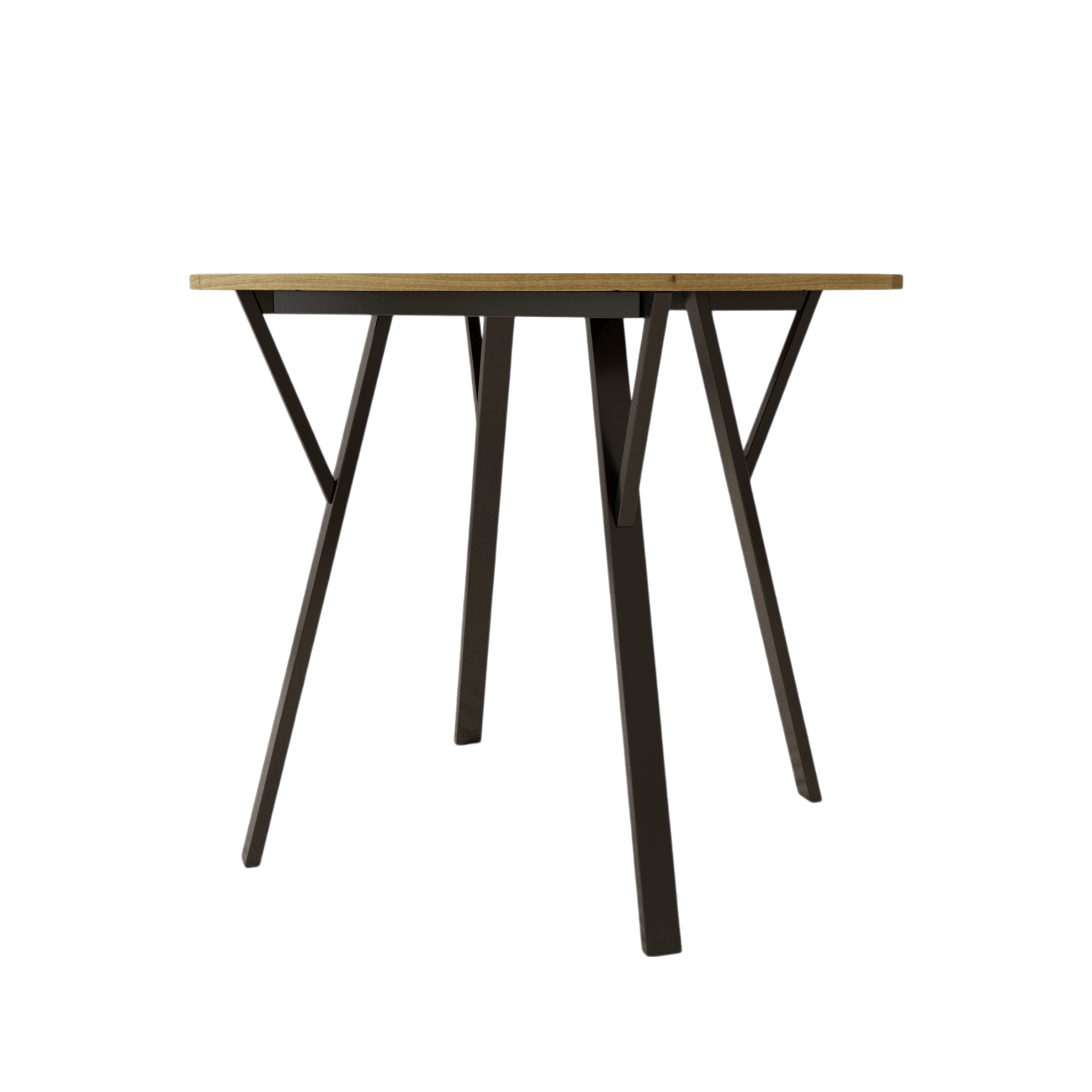 Miniyam Round Dining Table for 4, 35.4" Small Kitchen Table with Wood Top and Metal Legs