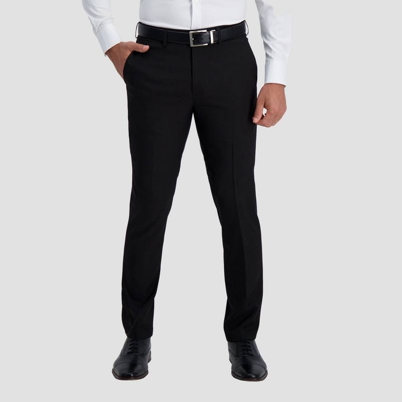 Haggar H26 Men's Premium Stretch Slim Fit Dress Pants (Black, 34Wx32L