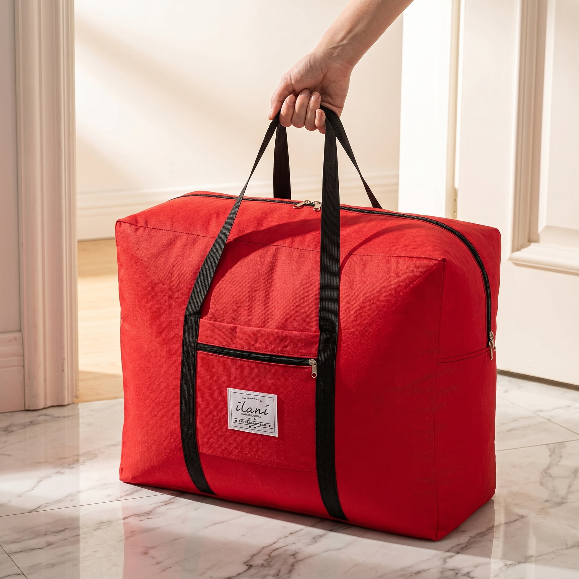 Unique Bargains Extra Large Oxford Travel Storage Bag for Organizing Red 20.1" x 16.1" x 10.2"